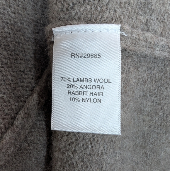 Pendleton Wool Angora Open Front Cardigan Brown Petite Large - Picture 4 of 9